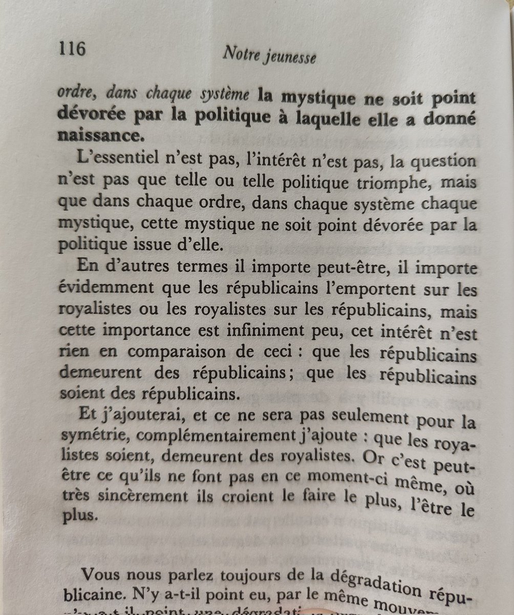 bendelam's tweet photo. « Ces élections sont dérisoires. Mais l'héroïsme et la sainteté avec lesquels, moyennant lesquels on obtient des résultats dérisoires, temporellement dérisoires, c'est tout ce qu'il y a de plus grand, de plus sacré au monde .

Tout commence en mystique et finit en politique. » https://t.co/gwBoFlKPFc