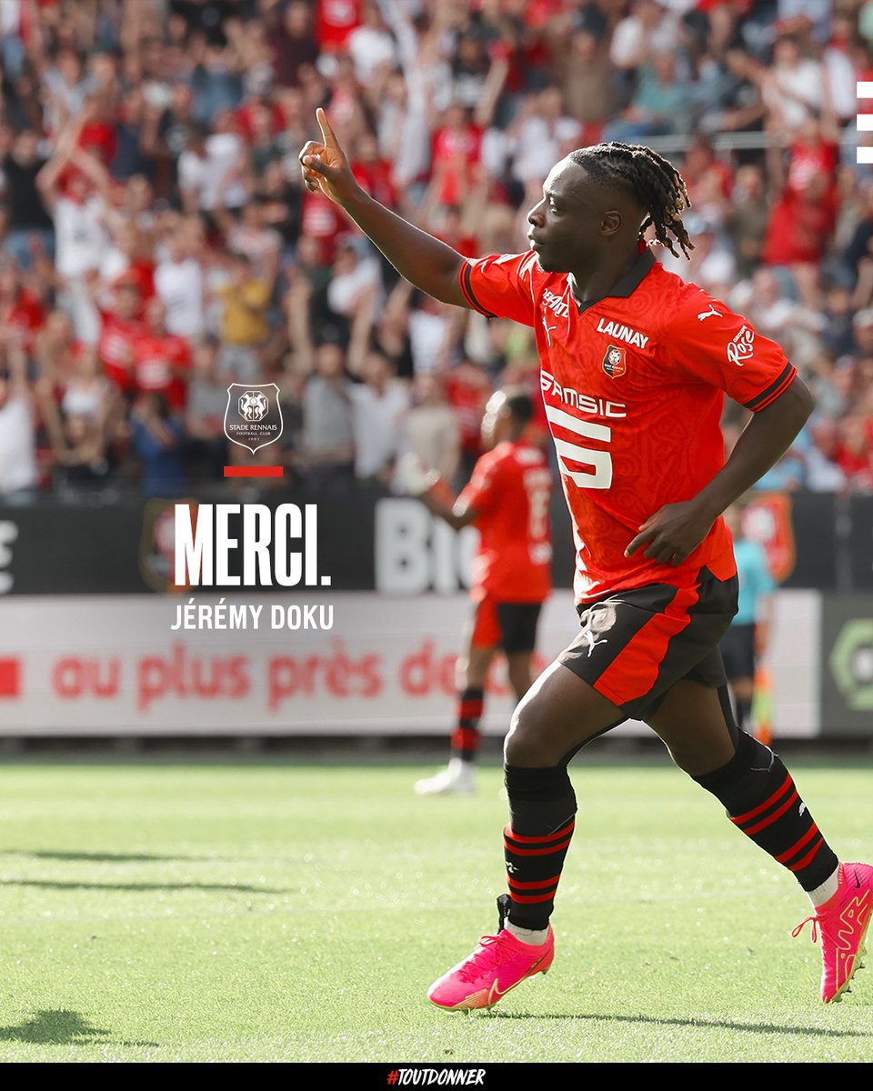 staderennais's tweet image. Jérémy Doku signe à Manchester City. ✍️

Après 3️⃣ saisons passées en Bretagne, l'international belge de 21 ans va découvrir la Premier League avec les Cityzens.

Élément clé de la belle fin de saison 22/23, @JeremyDoku aura malmené les défenses de l'hexagone et européennes à 92…