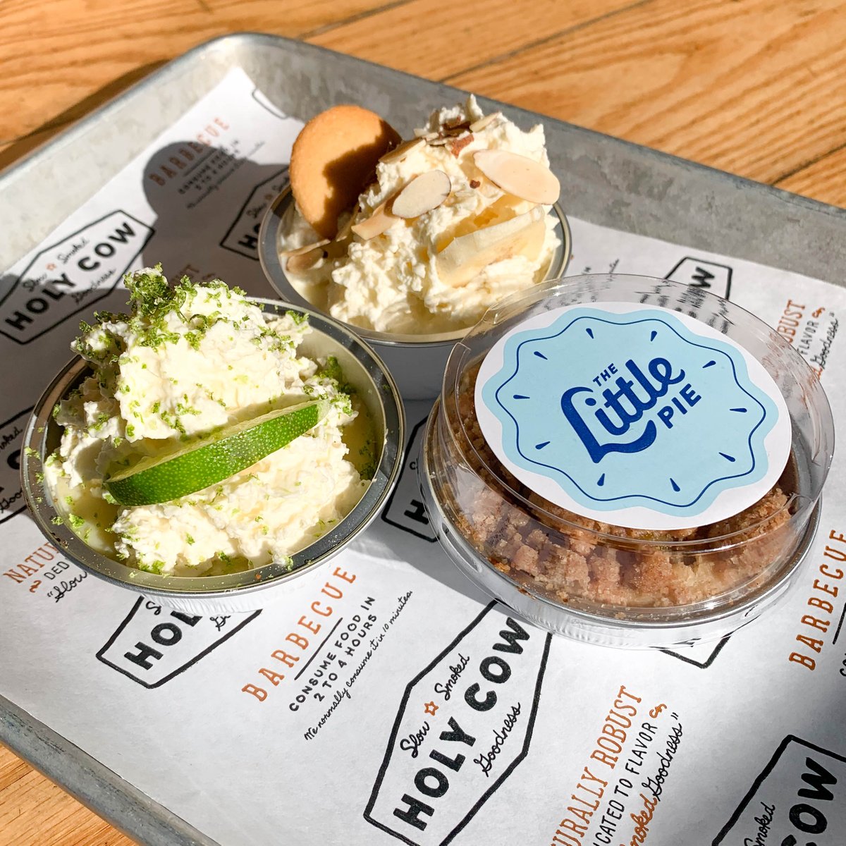 Holy Cow BBQ (@holycowbbqla) on Twitter photo Looking for a little something sweet to complete your Labor Day BBQ?
<a href="/littlepiela/">The Little Pie</a> has the perfect sized Little Pies so everyone can have their own! Order classics like Orchard Apple, Banana Cream, Key Lime and more directly at any Holy Cow location! Looking for a little something sweet to complete your Labor Day BBQ?
<a href="/littlepiela/">The Little Pie</a> has the perfect sized Little Pies so everyone can have their own! Order classics like Orchard Apple, Banana Cream, Key Lime and more directly at any Holy Cow location!