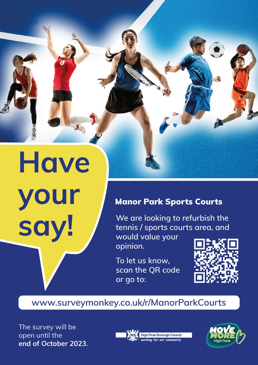 MoveMoreHP's tweet photo. Refurb of the sports courts in Manor Park, Glossop is planned soon ✨
If you live in the Glossop area, we would love to know what you would like to play on the space ⚽️🏀🏑🏏🥍🤾‍♂️⛹️‍♂️
Have your say via the short survey on the link below ⬇️
#movemorehighpeak
https://t.co/MjwzVWYhxG https://t.co/lzDKVRL13m