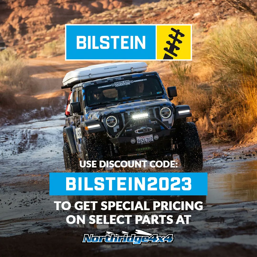 🚨 SPECIAL PRICING ON BILSTEIN 🚨
Use Promo Code: BILSTEIN2023 at check out to get discounts on select Bilstein parts at Northridge4x4 🤘 >>> buff.ly/3DYhuq4 <<<
.
.
#northridge4x4 #nr4x4 #northridgenation #deals #jeepjl #jeepjk #jeepjt #jeep #industryleader #overland