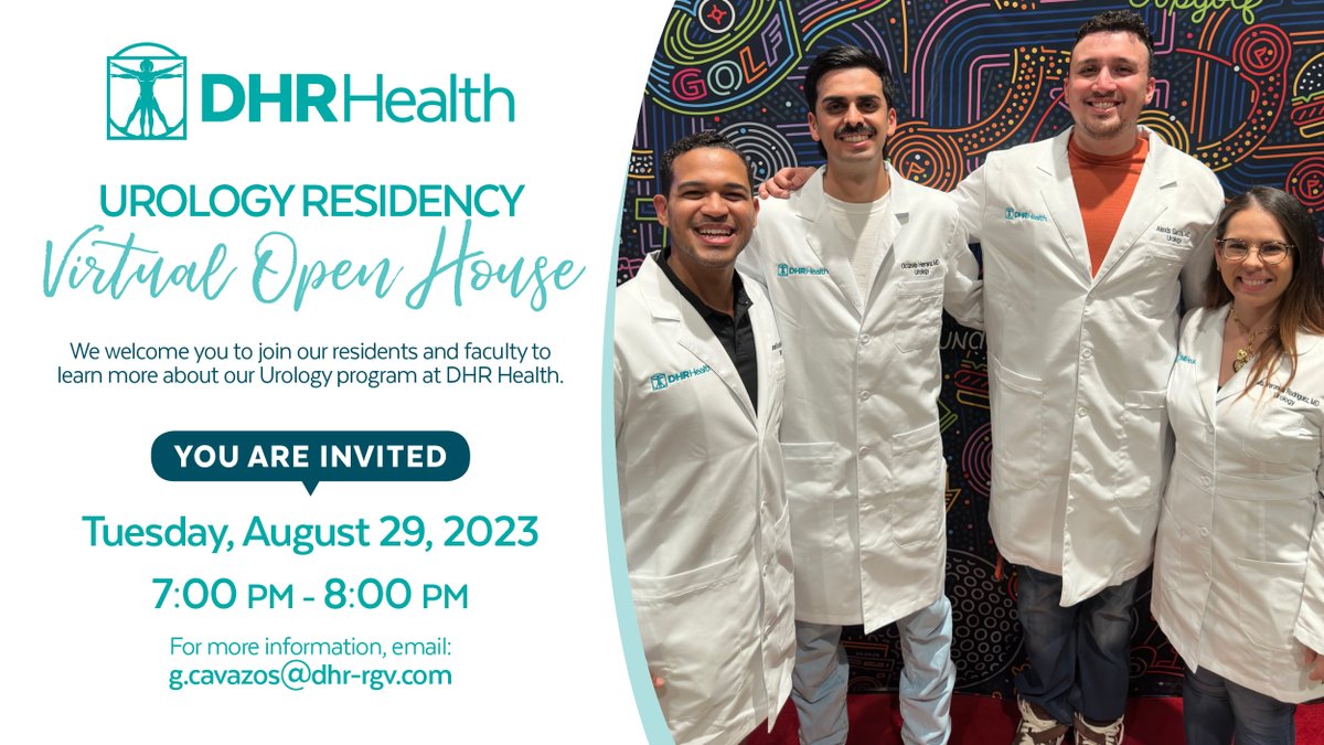 Attention Urology Residents! Join us for a Virtual Open House on Tuesday! We invite Urology residency applicants to join our current DHR Health Urology residents for an informal Q&A about our program. Link to sign up: forms.gle/QYk1Quc5nkuGaR… @LatinXUro @UroResidency @Uro_Res