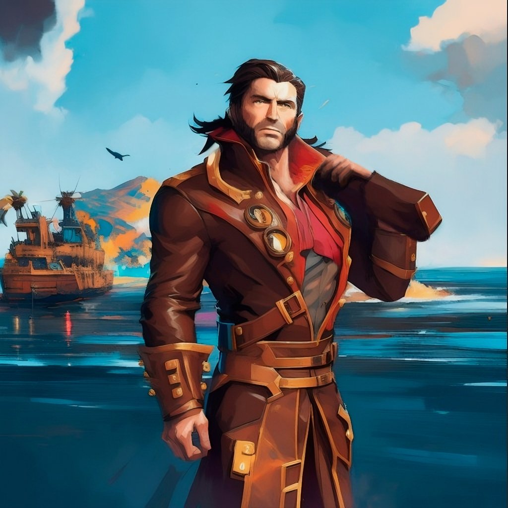 Yesterday I decided to finally get myself a bit more realistic picture of my pirate via using ai image generator. 
A few hours spent in attempts to get decent base "model"  + 3 hours of editing, and this is what I got:

 #SeaOfThieves #BeMorePirate
<a href="/SeaOfThieves/">Sea of Thieves</a>