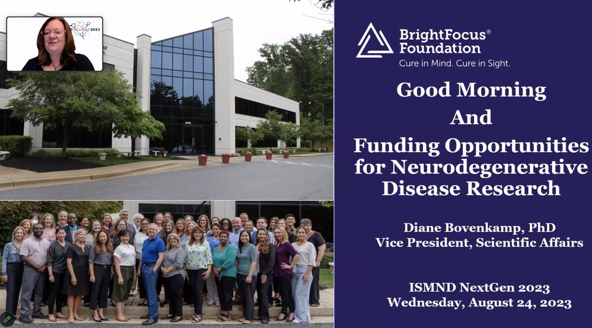 ISMND1's tweet photo. Are you ready for day two of ISMND NextGen 2023?? Our welcome address is brought to you by the wonderful @DianeB1000 @_BrightFocus. We would like to thank BFF, our main sponsor, for all your support!
#ISMNDNextGen https://t.co/wQOIRINj15