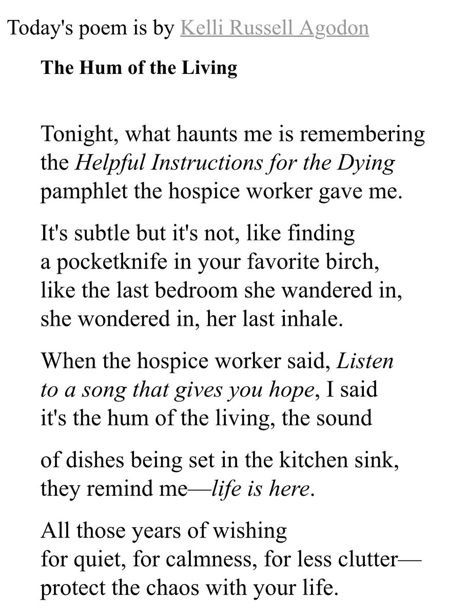 Kelli Russell Agodon (@kelliagodon) on Twitter photo āProtect the chaos with your life.ā
Thrilled to have my poem featured on <a href="/versedailypoems/">Verse Daily (@versedaily.bsky.social)</a>! Thank you @jpdancingbear! āProtect the chaos with your life.ā
Thrilled to have my poem featured on <a href="/versedailypoems/">Verse Daily (@versedaily.bsky.social)</a>! Thank you @jpdancingbear!