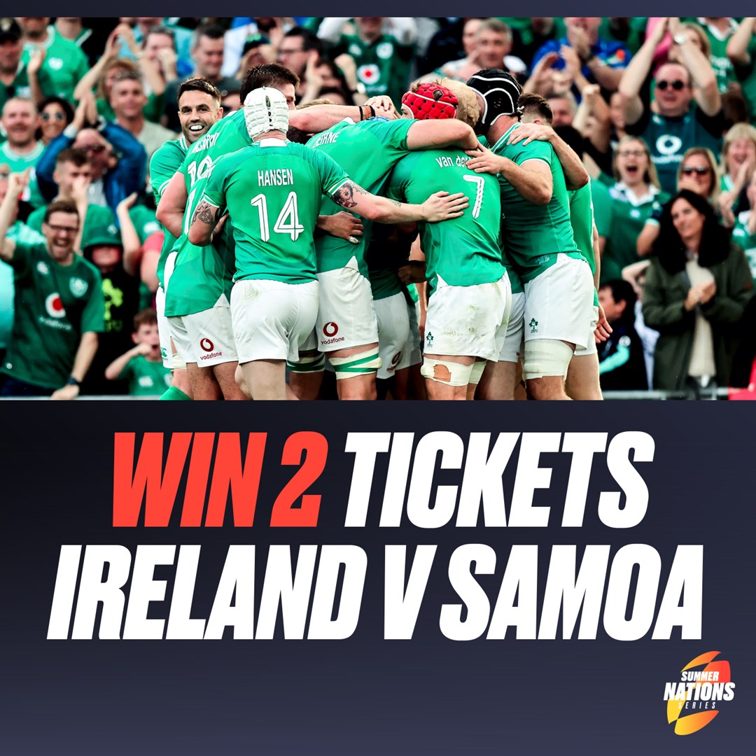QuilterNations's tweet photo. ๐๏ธ WIN 2 TICKETS TO IRELAND V SAMOA
Win 2 tickets to see @IrishRugby take on @manusamoa in Bayonne on Saturday evening ๐ช
All you have to do to enter is tag a friend you'd take with you to be in with a chance ๐
#SummerNationsSeries #IREFIJ https://t.co/rCAdzsw8lo
