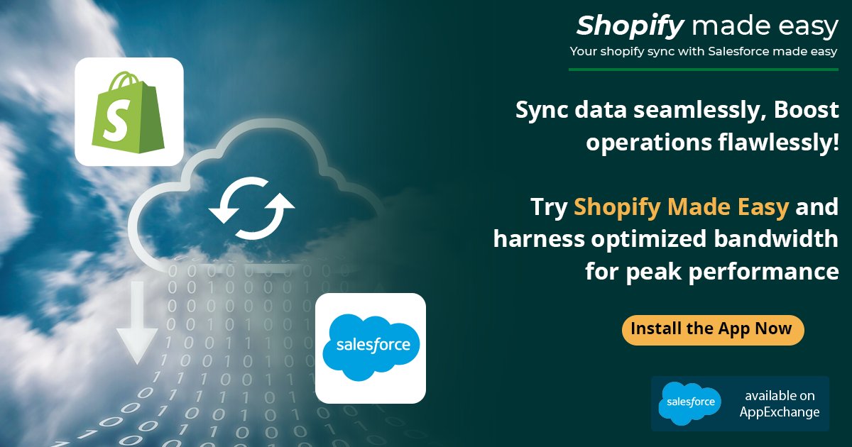 SyncMadeEasy's tweet photo. Level up your #ShopifySalesforceintegration game with optimized API bandwidth usage! Install the Shopify Made Easy app today to witness smoother integration and faster sync! https://t.co/YHSV7AgAeh @Shopify @ShopifyPlus #business  #integrationtool #shopifyinsights  #shopifystore https://t.co/GYJitqpumu