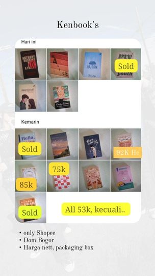 clvnleon's tweet photo. want to sell novel preloved
📍Pengiriman dom Bogor (dikirim tanggal 26 Agustus, sekalian dengan paket lain)
💸 No nego
🍊 Only apk oren
📌 Harga udah inc packaging Box

#WTs #WTB #zonauang️ #zonaBU #zonajajan ᅠᅠᅠ https://t.co/tOB2DXNEqz