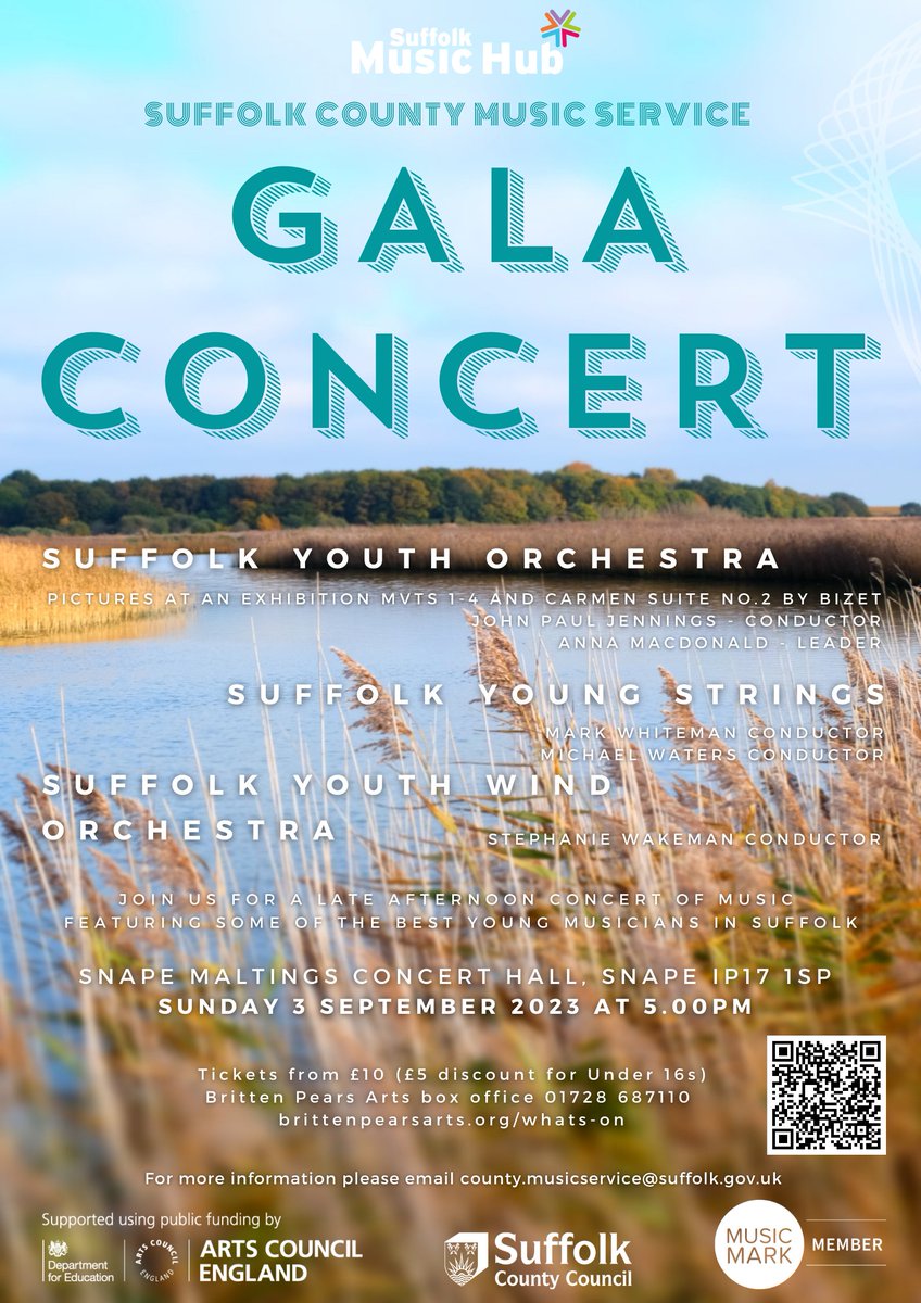 Suffolk County Music Service (@scmusics_scc) on Twitter photo 📷
In just over a week, Suffolk Youth Orchestra, Suffolk Youth Wind Orchestra & Suffolk Young Strings perform their end of season Gala Concert at Snape Maltings Concert Hall.
Following their successful season and international concert tours, it's an event not to be missed. 📷
In just over a week, Suffolk Youth Orchestra, Suffolk Youth Wind Orchestra & Suffolk Young Strings perform their end of season Gala Concert at Snape Maltings Concert Hall.
Following their successful season and international concert tours, it's an event not to be missed.