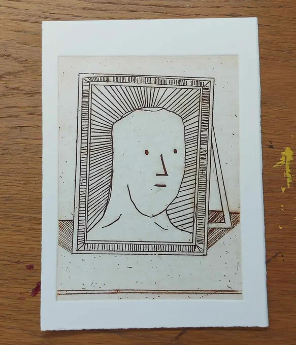 PreglArjan's tweet image. Frame, etching, 2023, 20 x 15 cm (plate)
#npc #printmakingprocess #kindof #rembrandt #picasso #jesus #notthatone #jadajada #contemporaryprintmaking #sepia #cuttlefish #etching #portrait #journey @y_gallery_si #comingsoon

instagram.com/p/CwUr59NIT6o/…