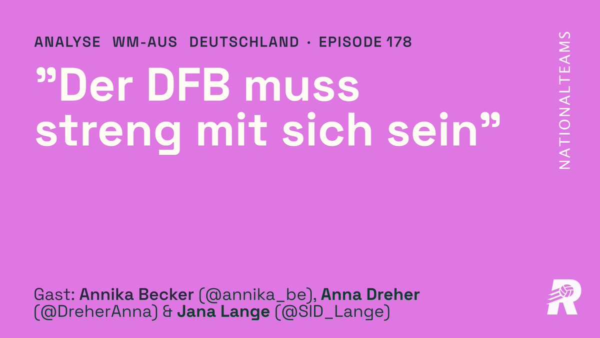 Taktische Überforderung, ständige Wechsel, Spielerinnen ohne Chance auf Einsätze und Überheblichkeit des Verbandes. Es gibt viele Gründe für das deutsche WM-Aus. Doch was sollte jetzt passieren? @annika_be, <a href="/dreheranna/">AD</a>  und <a href="/SID_Lange/">Jana Lange (SID)</a>  diskutieren: rasenfunk.de/nationalteams/…

#dfb