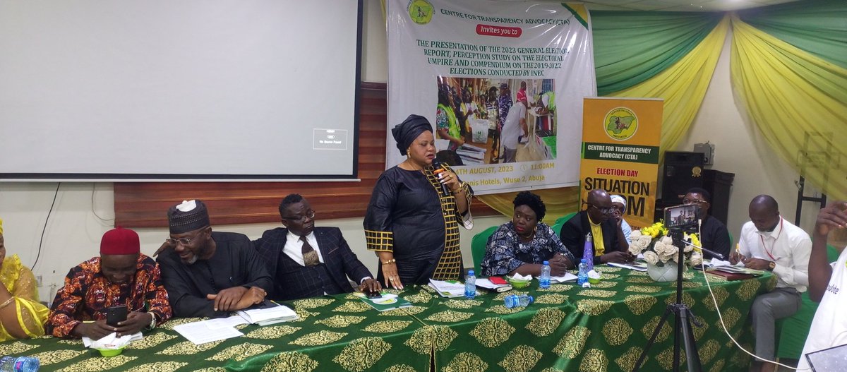 Cta_Abj's tweet photo. Engr. Faith Nwadishi. (JP) Executive Director, CTA giving the closing remarks.
@inecnigeria
#ctanaijawatchdog
#2023generalelection
#Elections2023
#presidentialelection
#governorshipelection
#dontsellurvotes
#ourvotesnowcount
@YIAGA
#situationroom https://t.co/Pz49RiMttt