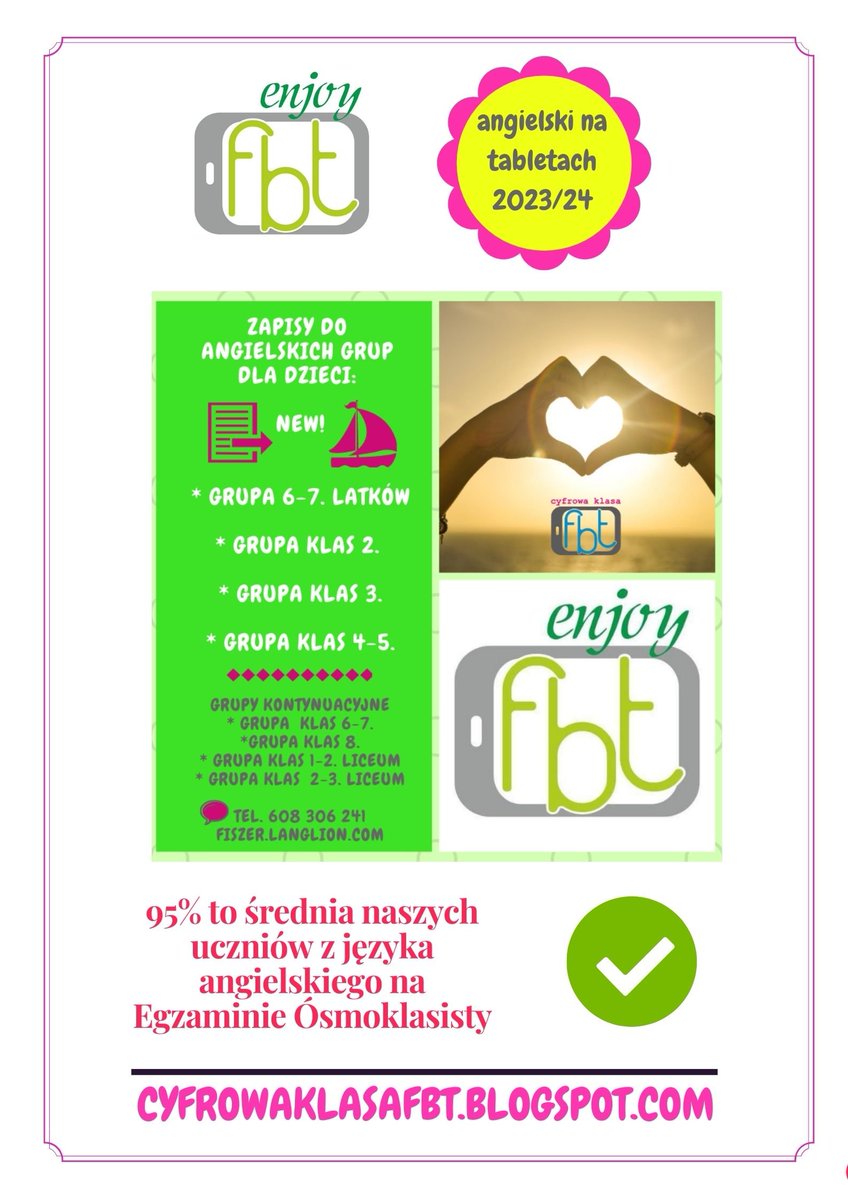 FBTKlasa's tweet photo. ✅ Enjoying the new school year ✅
https://t.co/aNuHFgq9C2 
#enjoy #enjoyfbt #Świdnica #languageschool #cyfrowaklasafbt #edtech #English #angielski #szkołajęzykowa #dzieci #młodzież #dorośli #teens #kids #adults #cyfrowyangielski #angielskionline #online #offline #zapisy2023 https://t.co/mLNhEJbkVE