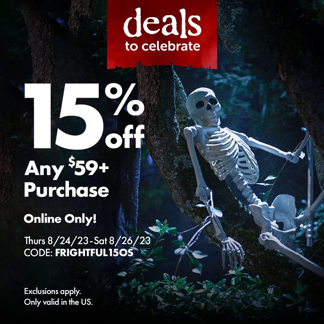 Hurry! Save 15% any $59+ purchase online until August 26th! Enter code FRIGHTFUL15OS 🔪