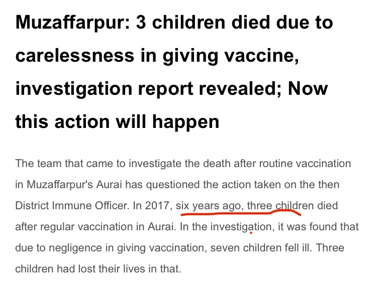 awakenindiamov's tweet photo. It took less than a year to roll out covid vaccines &amp; experiment on humanity.

It took 6 years to investigate this terrible tragedy of 3 babies dying post vaccination. 😢💔

We surely know where our priorities are @MoHFW_INDIA 

#WHOQuitIndia
https://t.co/UG8O7MmhPK https://t.co/bsOqCHprJh