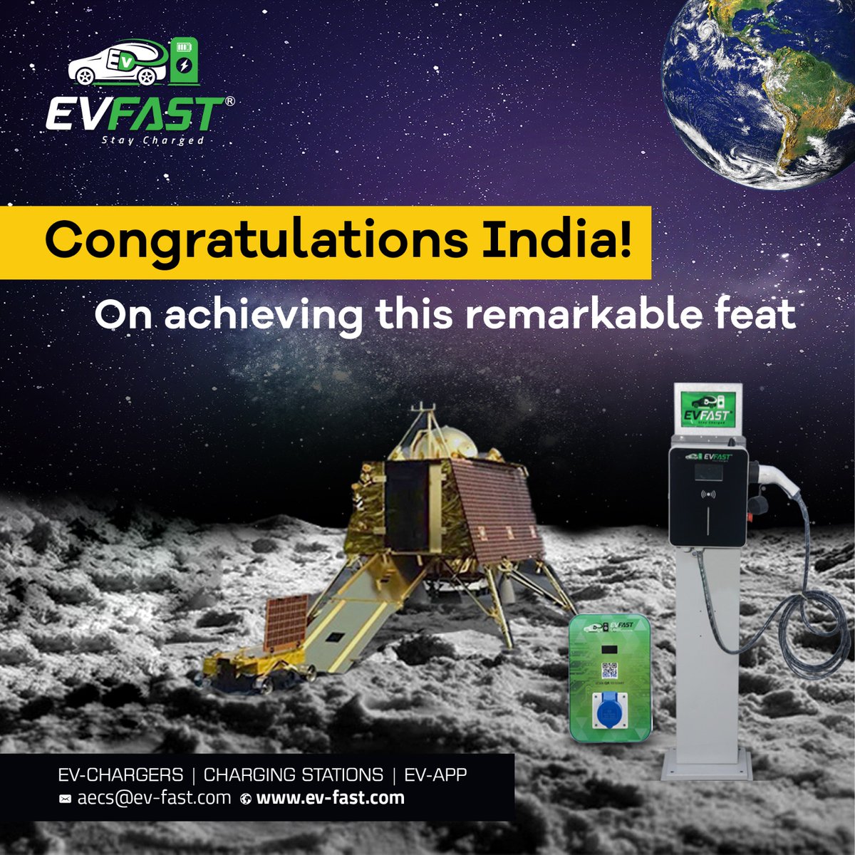 𝐂𝐡𝐚𝐧𝐝𝐫𝐚𝐲𝐚𝐚𝐧 3 𝐋𝐚𝐧𝐝𝐬 𝐨𝐧 𝐭𝐡𝐞 𝐌𝐨𝐨𝐧. 𝐂𝐞𝐥𝐞𝐛𝐫𝐚𝐭𝐢𝐧𝐠 𝐈𝐧𝐧𝐨𝐯𝐚𝐭𝐢𝐨𝐧 𝐭𝐡𝐚𝐭'𝐬 𝐎𝐮𝐭 𝐨𝐟 𝐭𝐡𝐢𝐬 𝐖𝐨𝐫𝐥𝐝.

#evfast #evfastcarcharging #chanderyaan3 #moon #mission #india #moonlanding #Chandrayaan3Success #ProudIndian #spacepioneers #ISRO