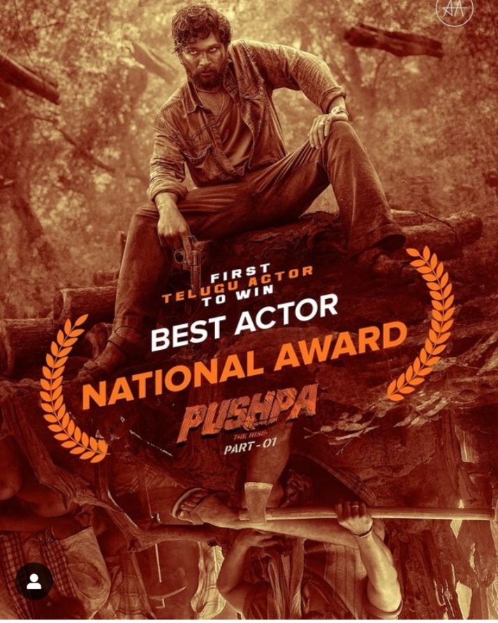dharmendrakhi07's tweet photo. #AlluArjun𓃵  #Pushpa #NationalAward  first Telugu actor https://t.co/DoOIsaAply