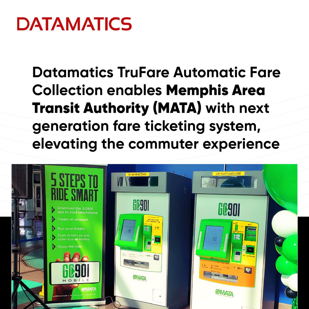 Datamatics's tweet image. 🚍🎫 Exciting News!

Datamatics TruFare Automatic Fare Collection is now powering Memphis Area Transit Authority (MATA), bringing you a seamless and futuristic ticketing system.

Read Press Release here: datamatics.com/press-release-…

#MATA #TruFare #SmartTransit #automation #afc