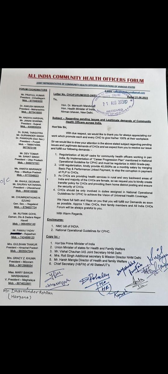 NIACHO2020's tweet photo. #CHO_Regularisation_4800_GradePay @mansukhmandviya   @aajtak @drharshvardhan  @PMOIndia  @RolliSingh17459  @IASassociation @ArvindKejriwal @harshmangla @vishalchauhan_1 @BhagwantMann @HarpalCheemaMLA @AAPbalbir @AAPPunjab @PunjabDOHFW @bharatbeniwal_ https://t.co/UZWxtTNMQY