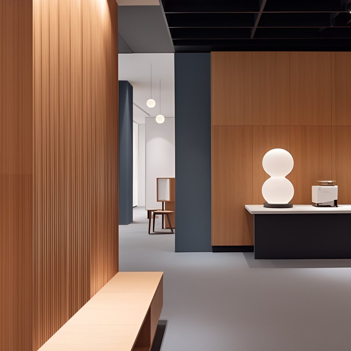 SibylDesignCo's tweet photo. From the #archive designing a multipurpose cafe interior, creating points-of-interest for multiple users to enjoy. Pastel tones of blues and Scandinavian wood wall claddings with black steel style columns for an industrial flavour. 

#sibyldesignstudio #designer #interior #cafe https://t.co/hXNkahKLij
