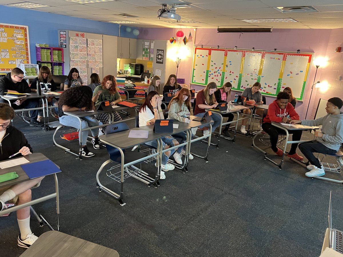 DmsHawks1's tweet photo. On Tuesday, 8/22, Mrs. Cox and her students played Rolling Sixes in her Math 8 classes for a mini-review before a quiz. Competition was high when there is candy on the line! #decaturproud #hawkwayeveryday https://t.co/bqQKRVPh35