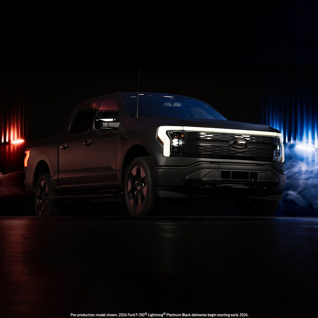 You asked, we created. Introducing the electric Ford F-150Ⓡ LightningⓇ Platinum Black, our sleek, matte-wrapped limited-edition truck.

Find out more: ford.to/45DZc9g