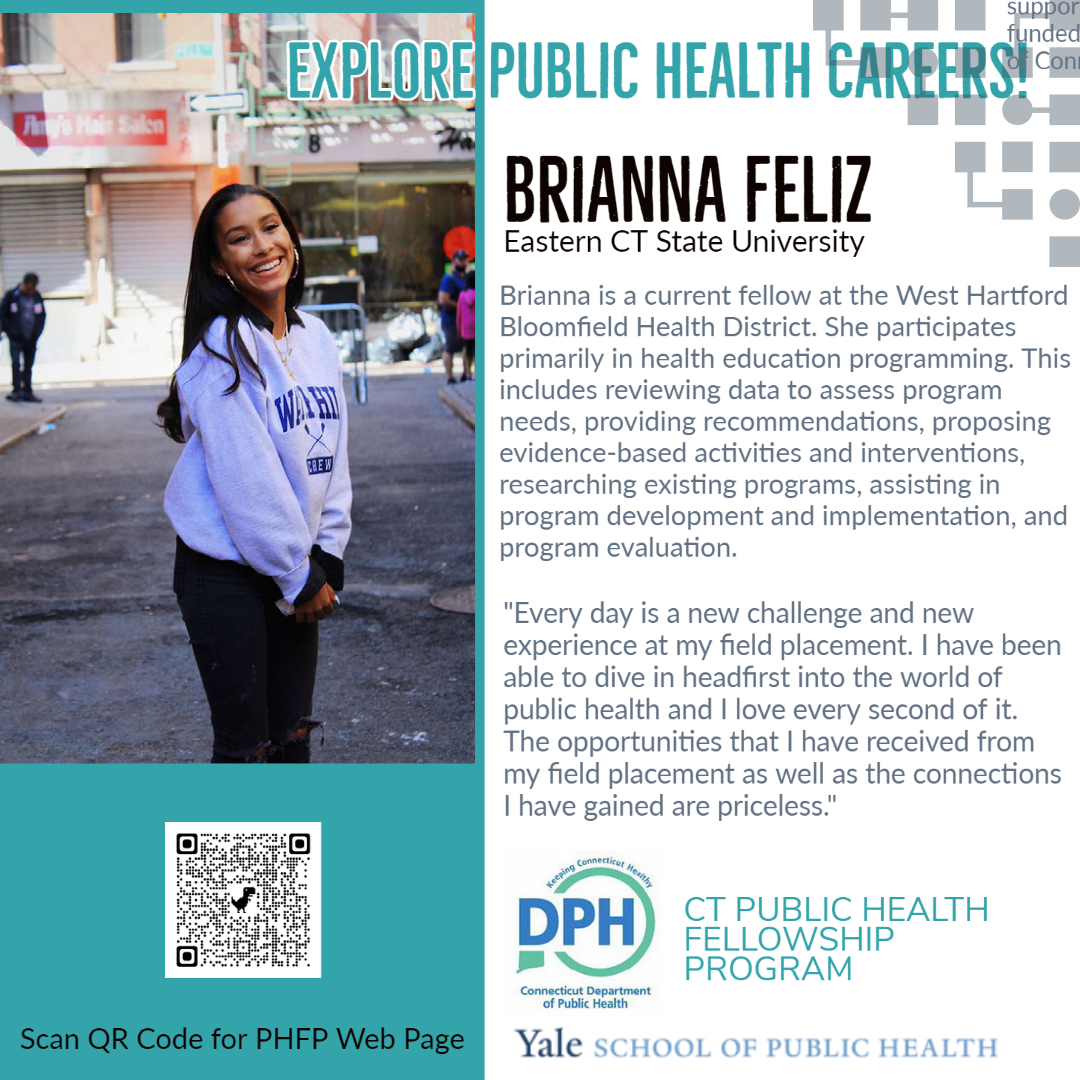 YaleSPH's tweet photo. The CT Public Health Fellowship Program offers experiential learning opportunities with public health agencies across Connecticut. See what current fellows are learning and how they are contributing: https://t.co/sYmtHTKzYg 
 
@CTDPH @OPHPatYSPH @EasternCTStateU https://t.co/oUX6COZlRX