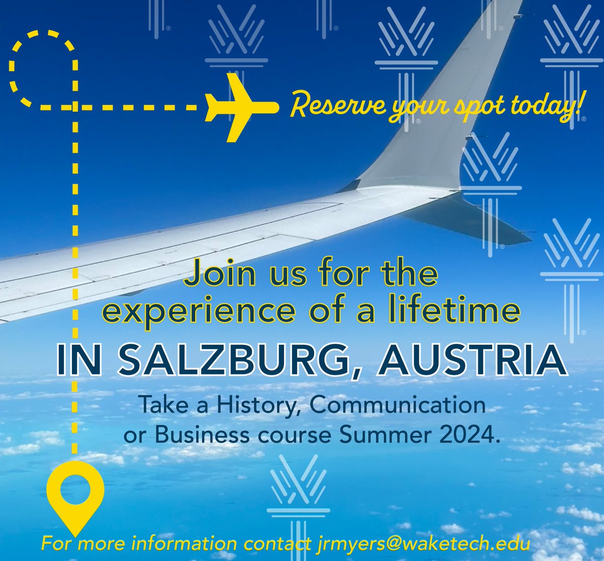 wtccstudents's tweet photo. Ever wanted to travel and study abroad but wasn't sure how you could make the dream a reality? Let us help through our History, Communication, or Business course offered in the Summer of 2024. For more info. &amp; to start planning today contact jrmyers@waketech.edu. https://t.co/0vQI0QKjpt