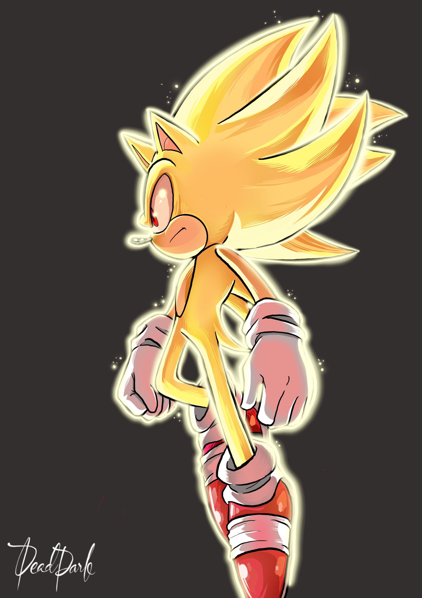 sonic the hedgehog, super sonic, and super sonic 2 (sonic and 1 more) drawn  by deaddark_xxiii