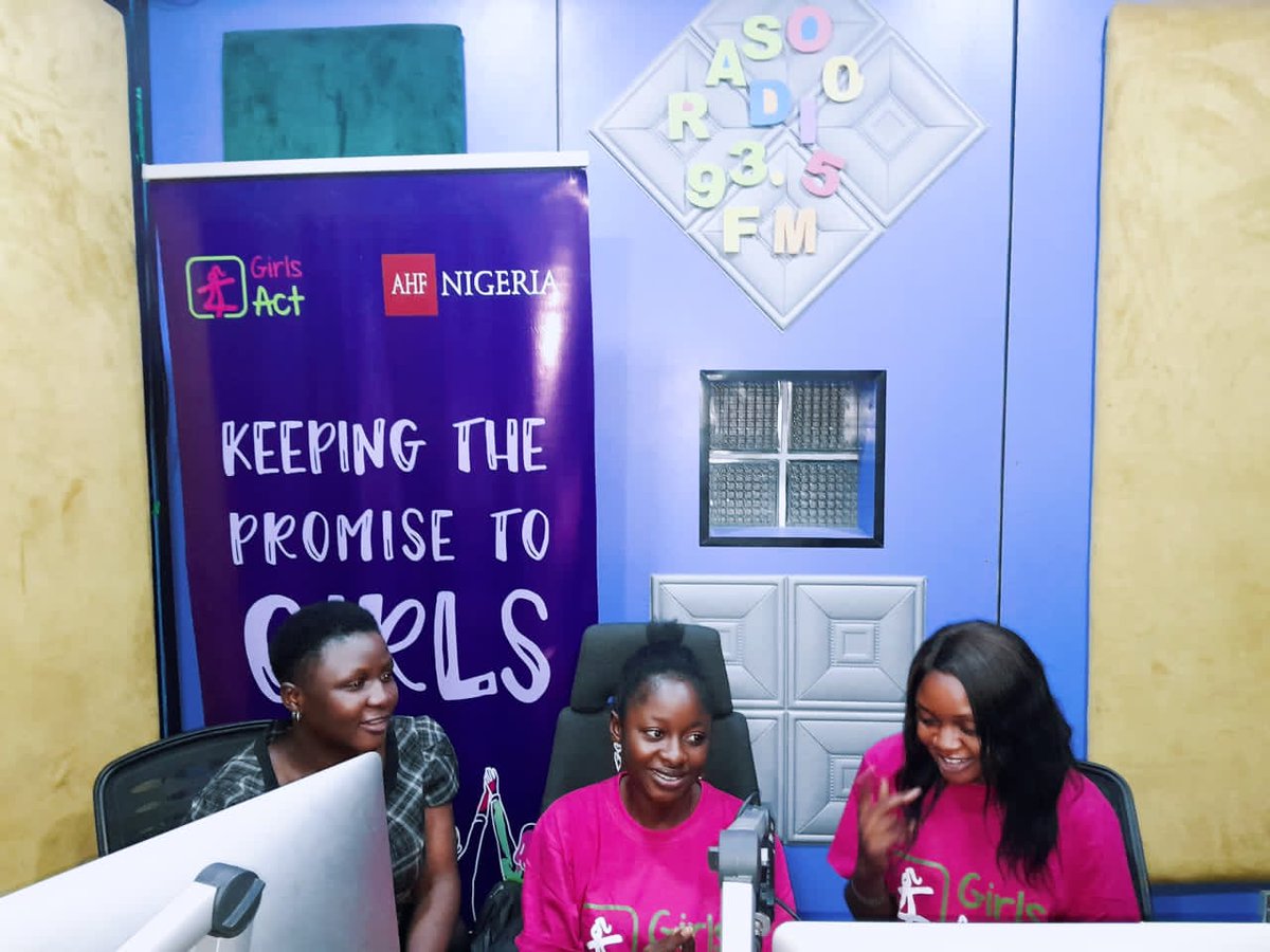ahfnigeria's tweet photo. Nigeria's Girls Act commenced a live radio program to inform &amp; educate peers on sundry issues. Today, D girls focused on Internet Security &amp; Safety around SRHR &amp; need 4 Age-appropriate Comprehensive Sexuality Education (CSE). @GirlsActIntl @ahfafrica @NACANigeria @UNFPANigeria https://t.co/ji6hKnFe86