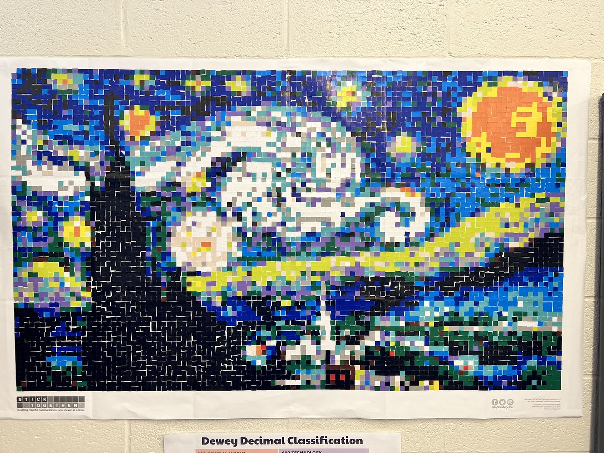 pizitzlibrary's tweet photo. The students finished the first “Stick Together” poster—Van Gogh’s STARRY NIGHT!  We’ll have another one available soon. https://t.co/mJZUjrU9VC