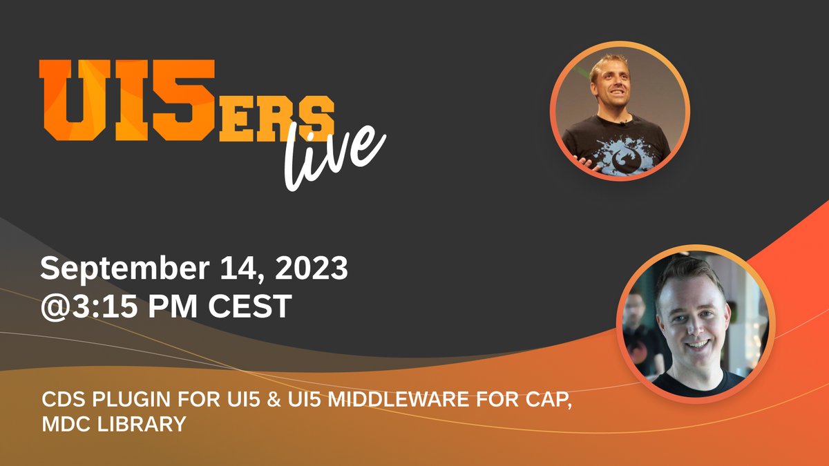 📢 Calling all #UI5ers! 

Mark your calendars for Sept 14th as <a href="/bendkt/">Benedikt</a>  dives into the benefits of MDC library, while <a href="/pmuessig/">Peter Muessig</a>  unveils the next-gen app devX with #UI5, Fiori elements, and #CAP. 

Get ready to level up your skills! 💪
openui5.org/events/#id=ui5…