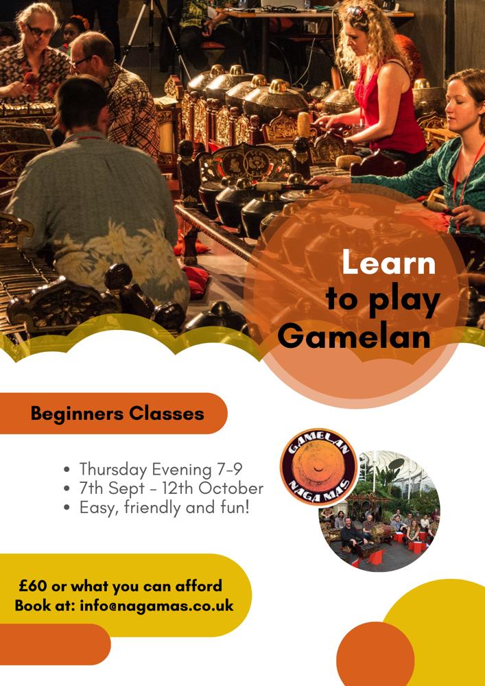 We've got a six week block of classes coming up for people in Glasgow interested in learning to play Indonesian gamelan. Starting 7 September, £60 for the block or what you can afford :)