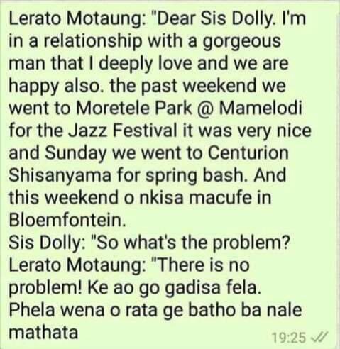 Parooboy's tweet photo. @lindz_malindz Guess le wena Bongs bao gadisa since o rata ge batho banale mathata 🤭🤭🤭 https://t.co/rUCQcHJoce