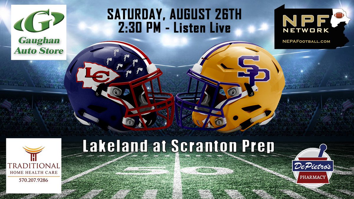 Listen live Saturday afternoon as Lakeland takes on Scranton Prep. Skypacket Internet Pregame Show at 2:10pm. Kickoff at 2:30pm. Scott Mackinder and Chris Kucharski with the call. meridix.com/channel/?livei…