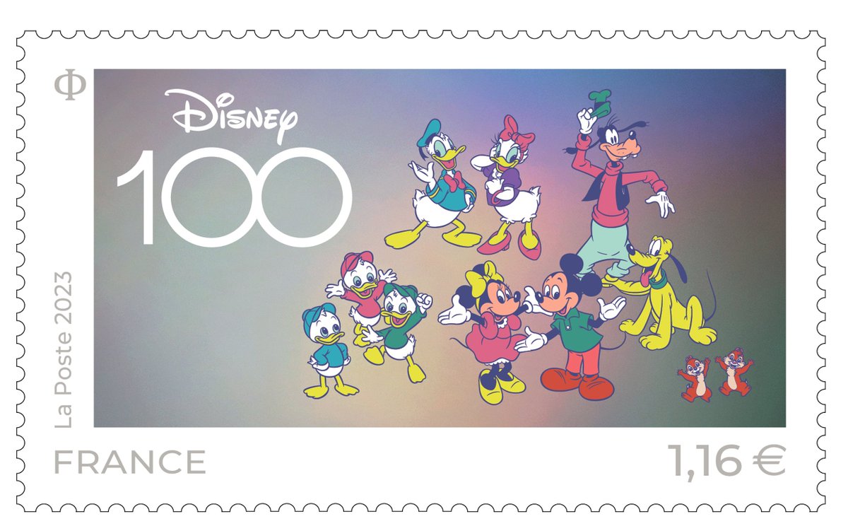 laurentalbaret's tweet photo. [On en parle] Le 9 octobre 2023, Le @GroupeLaPoste émet un timbre pour le 100e anniversaire de la @WaltDisneyCo 
#Innovation : l’impression offset du timbre se superposera à l’encre argentée de fond pour créer un effet métal tramé #philatelie #WaltDisneyWorld 💫 #Disney100 https://t.co/84jicaoF56