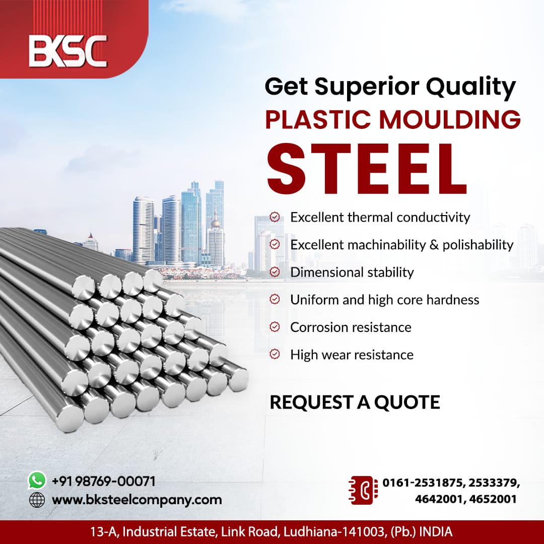 bksteel_company's tweet image. Get Superior Quality PLASTIC MOULDING
STEEL!

*Excellent thermal conductivity
*Dimensional stability

REQUEST A QUOTE!
☎98769-00071

#plasticmouldingsteel #coldworktool #besthotworksteel #steeldistributor #ludhiana #punjab #steelsupplier #manufacturing #company #bksteelcompany