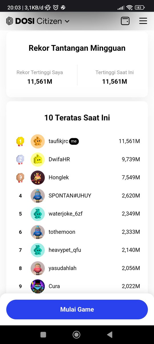 taufikisc's tweet photo. Seru juga ini game, yang belum nyoba yuk gas silahkan coba, ada 8 game disana yang bisa kamu coba mainkan dan capai skor tertentu untuk mendapatkan DON yang bisa ditukar dengan DOSI NFT ๐
https://t.co/j2qvUGdBtO
@alpharex_real @DOSI_official
#DOSI #ArcadeKing #DOSIxAlphaRex https://t.co/gVU7A7IJ5I