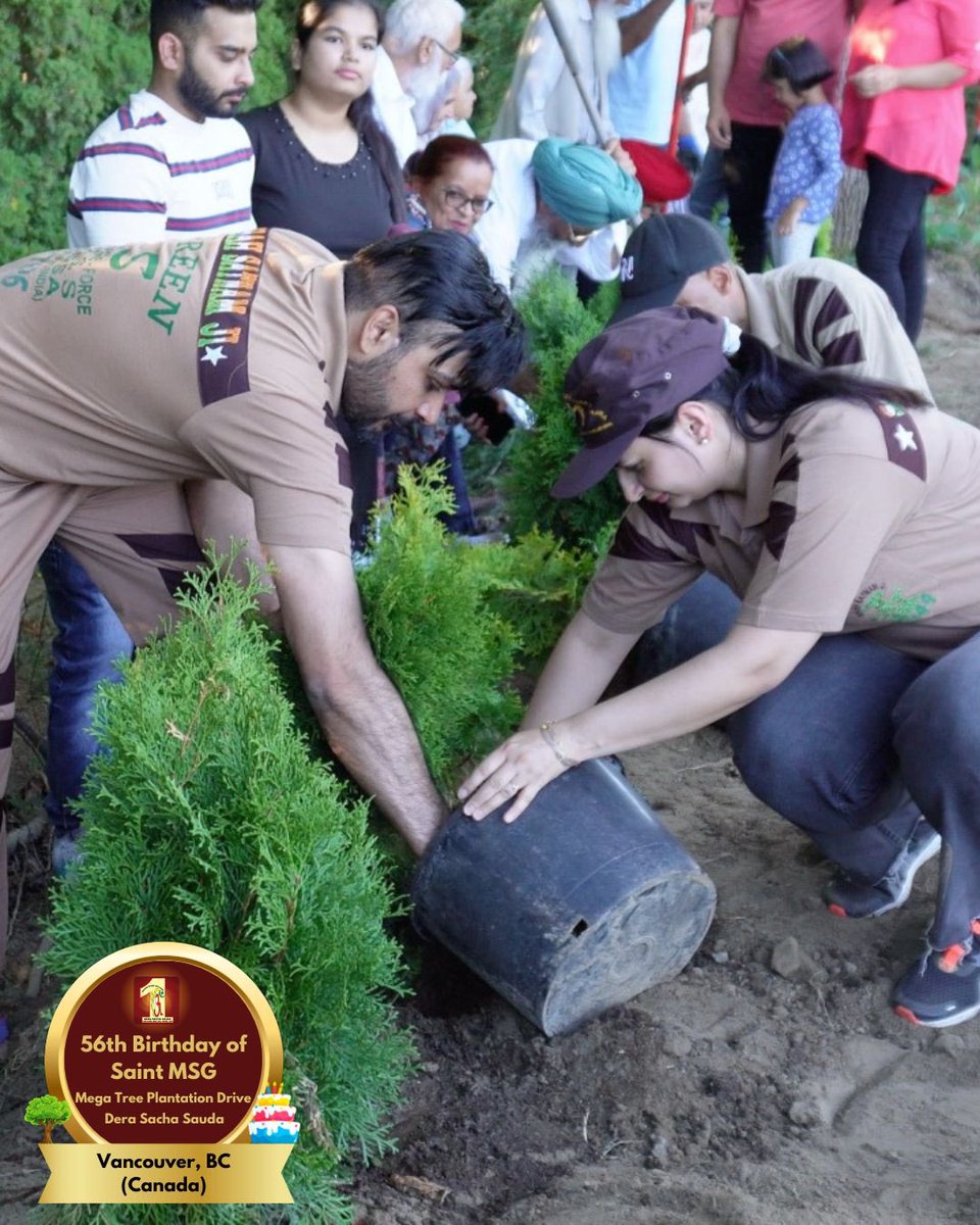 DSSNewsUpdates's tweet image. Dera Sacha Sauda volunteers from Vancouver BC (Canada) planting trees to mark Saint Dr. Gurmeet Ram Rahim Singh Ji Insan's 56th Incarnation Day ‘MSG Bhandara’. #56thBirthday #SaintDrMSG #DeraSachaSauda