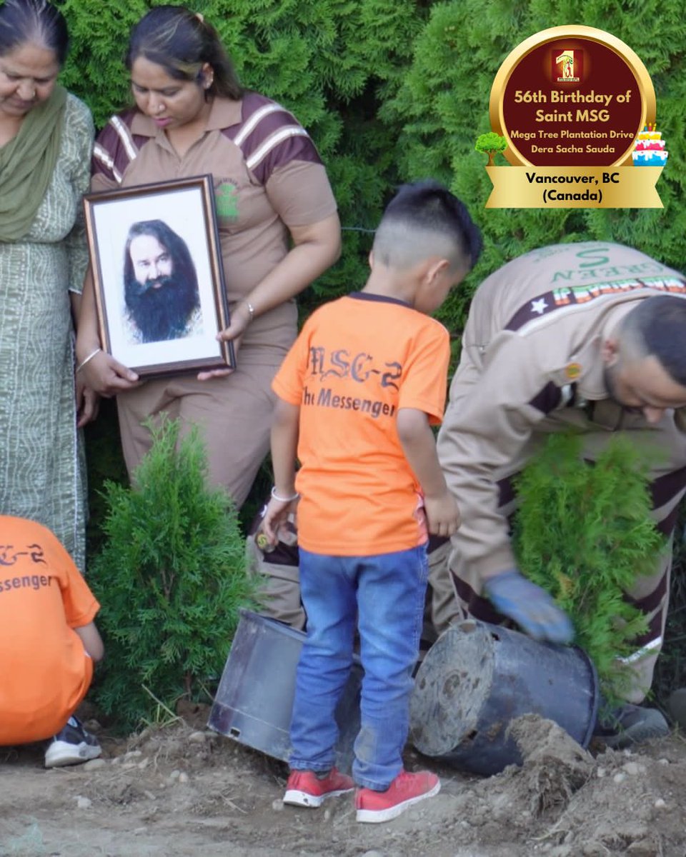 DSSNewsUpdates's tweet image. Dera Sacha Sauda volunteers from Vancouver BC (Canada) planting trees to mark Saint Dr. Gurmeet Ram Rahim Singh Ji Insan's 56th Incarnation Day ‘MSG Bhandara’. #56thBirthday #SaintDrMSG #DeraSachaSauda