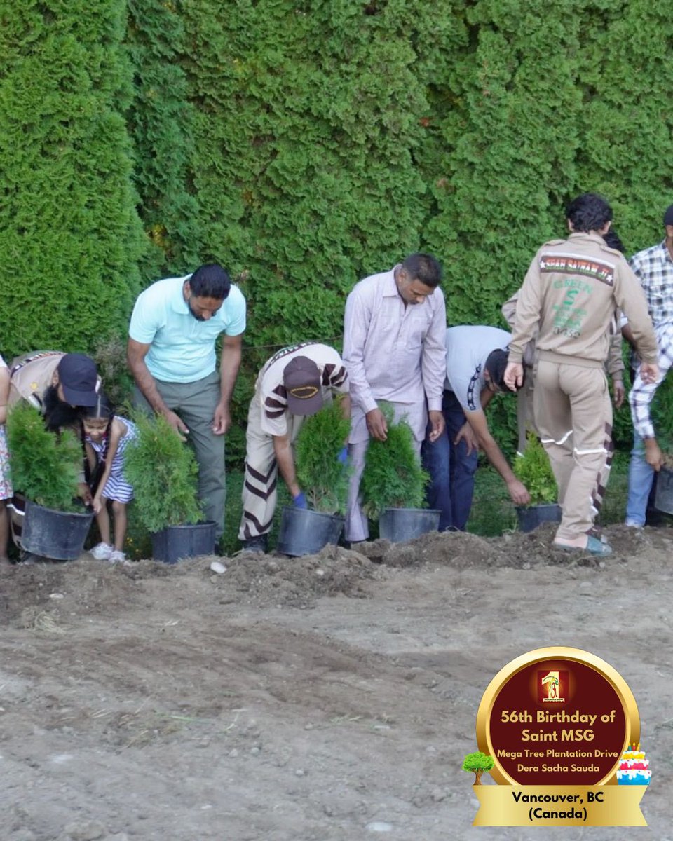 DSSNewsUpdates's tweet image. Dera Sacha Sauda volunteers from Vancouver BC (Canada) planting trees to mark Saint Dr. Gurmeet Ram Rahim Singh Ji Insan's 56th Incarnation Day ‘MSG Bhandara’. #56thBirthday #SaintDrMSG #DeraSachaSauda
