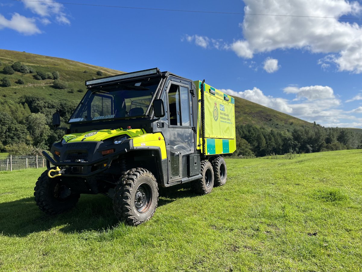No, this isn't a funny looking 🚑 It's actually our Polaris 6x6 vehicle, used by HART (Hazardous Area Response Team) to navigate tricky terrain in the West Midlands, allowing us to get to our patients, wherever they are!👏 #teamWMAS