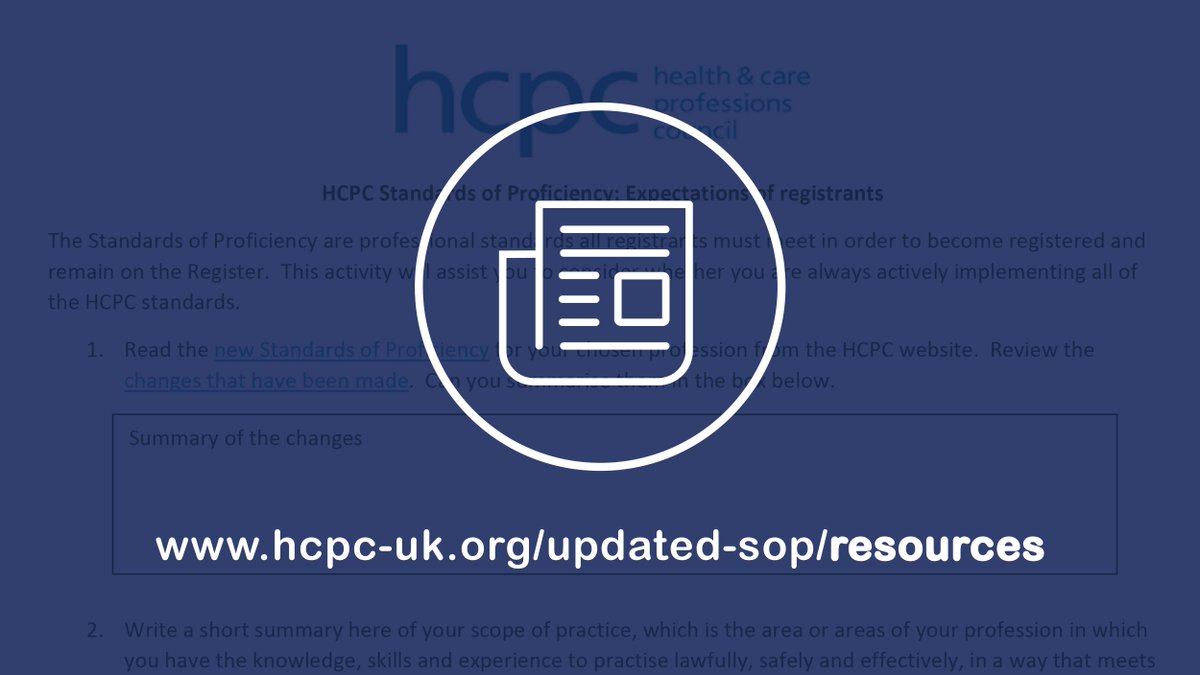 Ahead of 1 Sept, we encourage registrants to ensure they understand the updated standards of proficiency &amp; are ready to integrate them as far as they relate to their scope of practice. #myHCPCstandards

💡Gap analysis can be a good starting point for this:
hcpc-uk.org/updated-sop/re…