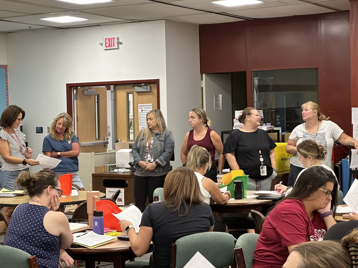 MES staff hard at work on school improvement. 
#calvertshines #mesmustangs #raisethebar