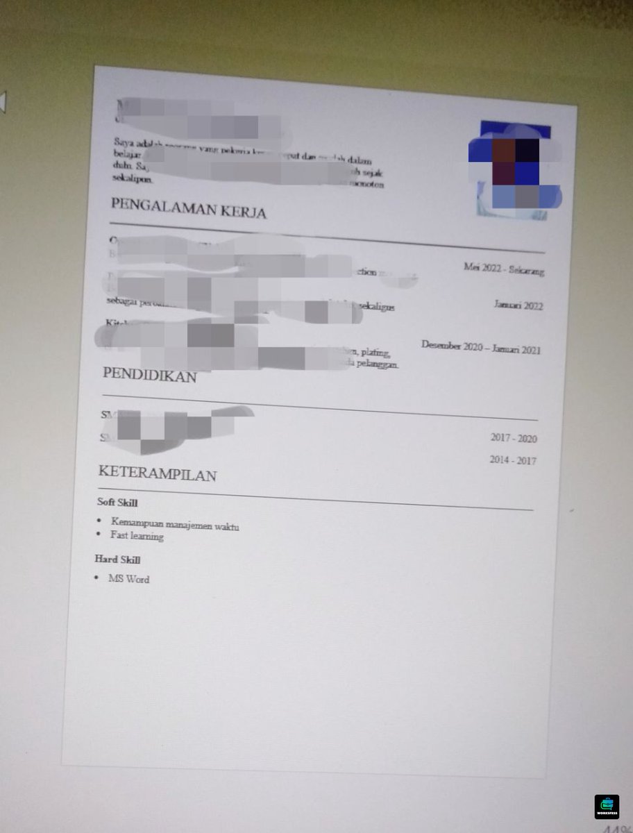 worksfess's tweet photo. work! emang boleh segersang ini? 😭. saran dong biar rame, buat lulusan sma yang minim pengalaman dan skill ini, suka cv ats karena bersih, ternyata cv aku emang bersih banget jadinya 😭 https://t.co/5e1Dy4ujdn