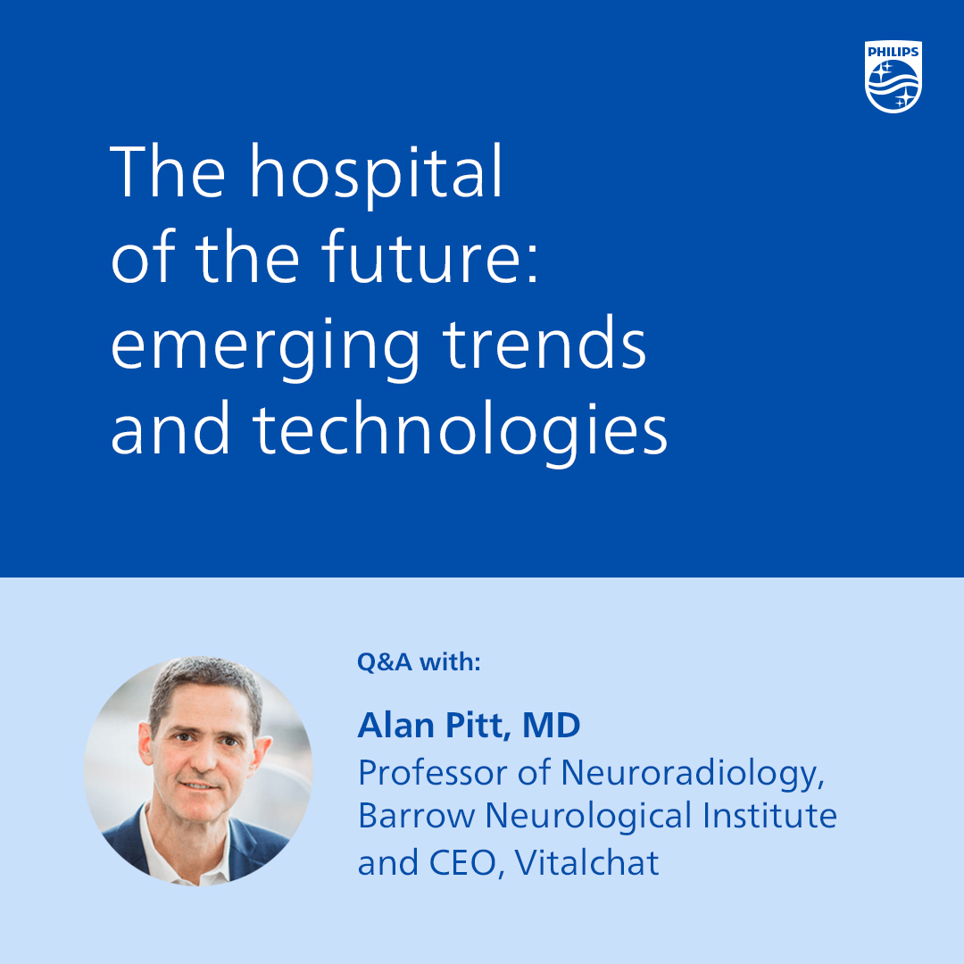 How will generative AI and other emerging technologies shape the future of hospital care?  

Find out more in this Q&amp;A with neuroradiologist and healthcare entrepreneur Dr. Alan Pitt: to.philips/6016PoLqj
 
#Healthcare #DigitalTransformation #ArtificialIntelligence