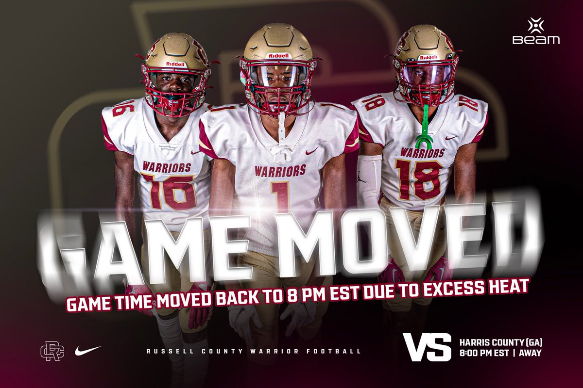 RCWarriorsFB's tweet photo. 🚨‼️🚨‼️ GAMETIME CHANGE!! #431Boys https://t.co/ztyW9TELgw