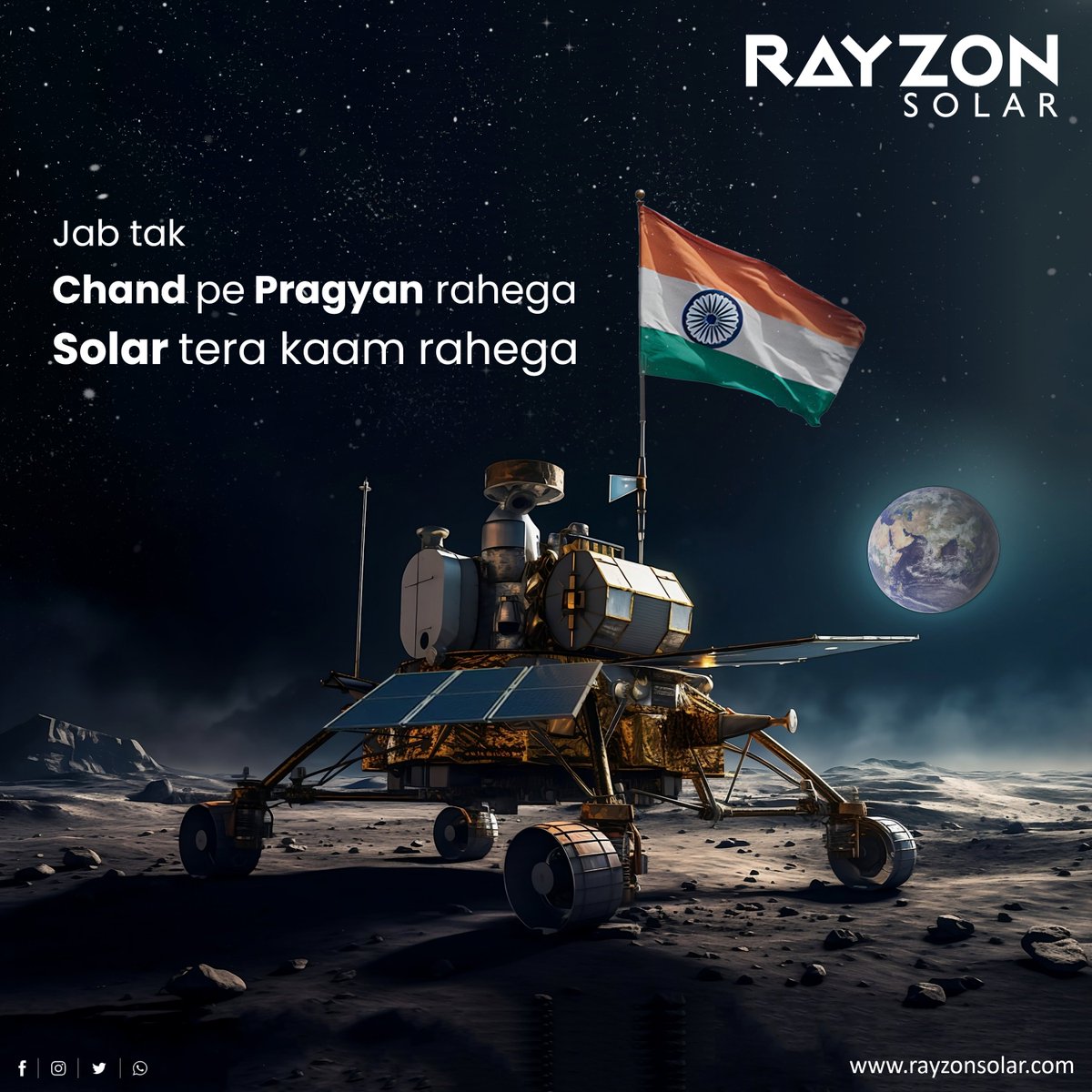 rayzonsolar's tweet photo. Surviving Lunar Nights: The Lander and Rover's 14-day Stay 🌒⚡️ Harnessing the Sun's Power and Battery Resilience in Challenging Environments.
#chandrayaan3 #moonmission #rayzon #solar #space https://t.co/93Ll7LfH9H