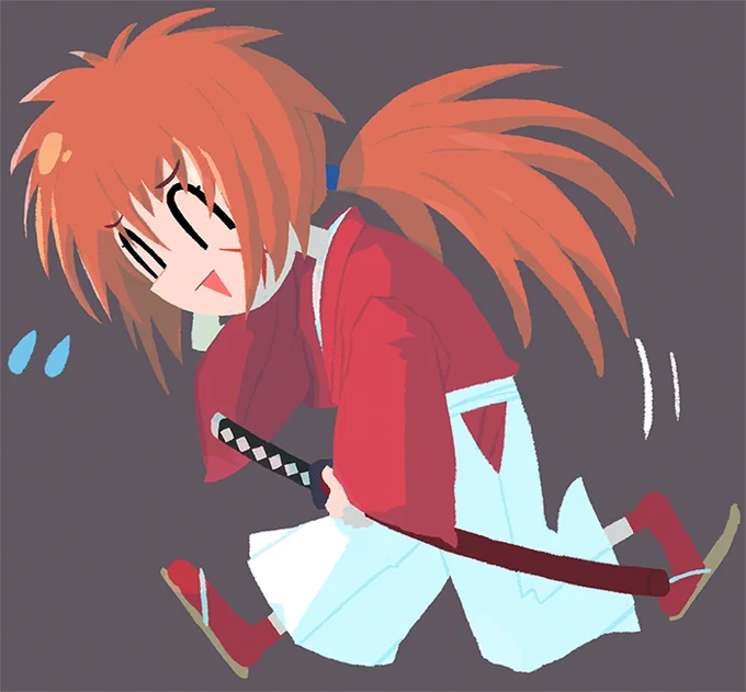 るろ剣よみはじめたので剣心描いた