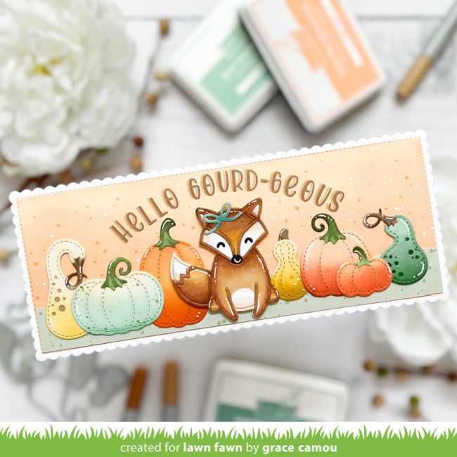 Let the Fall &amp; Winter crafting begin! Our new release is now available! Grace has some "gourd-geous" inspiration combining Stitched Pumpkins and Stitched Gourds with Fox Family! And we announced our giveaway winners today at the blog!

blog.lawnfawn.com/2023/08/fall-w…